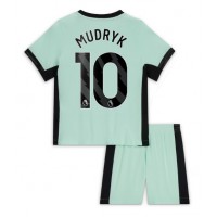 Camiseta Chelsea Mykhailo Mudryk #10 Tercera Equipación para niños 2023-24 manga corta (+ pantalones cortos)